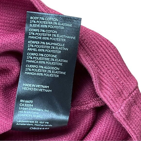 MAEVE for Anthropologie Burgundy Red Ribbed Top Satin Puff Sleeves Size Large - Picture 4 of 4